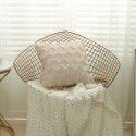 Wholesale special embroidered geometric diamond block plush pillowcase Simple solid color Nordic style household pillowcase 