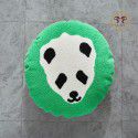 Hot Sale Cute Cartoon Tiger Head Flower Leopard Panda Embroidery Throw Pillow Tufted Loop Down Children's Gift Group Purchase Round Cushion 