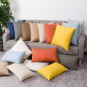 Nordic solid cotton linen pillow sofa cushion cover living room bedroom car office backrest multicolor modern simplicity 
