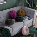 Autumn and winter Dutch velvet round thickened pillow Office waist against Nordic ins solid color bedside sofa Pumpkin pillow 