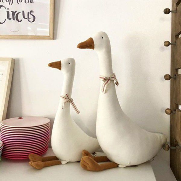 Ins Nordic Cute Goose Baby Sleeps with Dolls Calming Toys Nordic Home Soft Accessories Throwing Pillow 