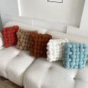 Nordic ins cashmere throw pillow square woven cushion cushion sofa back plush cushion decorative window cushion 