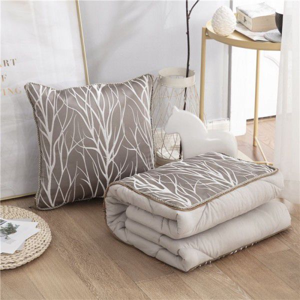 Car pillow and quilt dual-purpose two in one car pillow for afternoon nap cushion office washable cotton pillow dual-purpose 