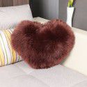 Cute solid color imitation wool throw pillow car pillow heart-shaped sofa waist cushion office seat plush cushion 