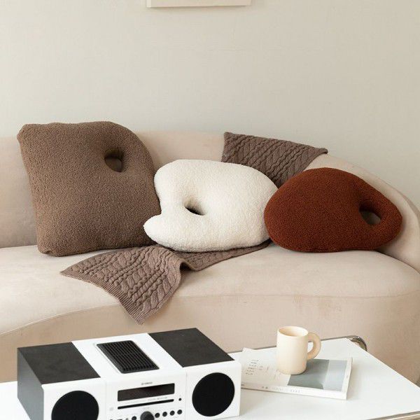 Meimo Color Palette Shaped Throw Pillow Granular Woolen Cushion in Autumn and Winter Tatami Float Window Multi color Soft 
