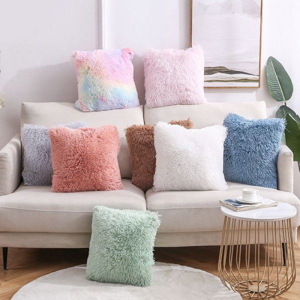 Nordic Sea Velvet Solid Throw Pillow 2022 Cross border Amazon Sofa Plush Pillow Case Office Home Cushion