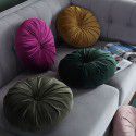 Autumn and winter Dutch velvet round thickened pillow Office waist against Nordic ins solid color bedside sofa Pumpkin pillow 