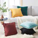 Nordic ins style pillowcase cross-border ball ball velvet solid color pillowcase office sofa pillow bedside cushion 