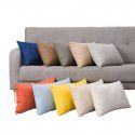 Nordic solid cotton linen pillow sofa cushion cover living room bedroom car office backrest multicolor modern simplicity 