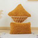 Pure color plush cashmere autumn and winter straw wool cushion cover ins wind non core pillow waist linen cushion cover 