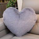 Cute solid color imitation wool throw pillow car pillow heart-shaped sofa waist cushion office seat plush cushion 