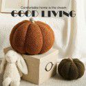 Pumpkin pillow cute female creative shaped sofa cushion Christmas round plush toy yellow cushion large 