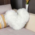 Cute solid color imitation wool throw pillow car pillow heart-shaped sofa waist cushion office seat plush cushion 