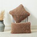 Pure color plush cashmere autumn and winter straw wool cushion cover ins wind non core pillow waist linen cushion cover 