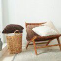 Pure color plush cashmere autumn and winter straw wool cushion cover ins wind non core pillow waist linen cushion cover 