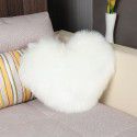Cute solid color imitation wool throw pillow car pillow heart-shaped sofa waist cushion office seat plush cushion 