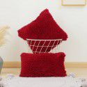 Pure color plush cashmere autumn and winter straw wool cushion cover ins wind non core pillow waist linen cushion cover 