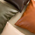Soft imitation cow leather light luxury pillow cover leather texture waist pillow living room sofa science and technology cloth cushion imitation leather pillow 