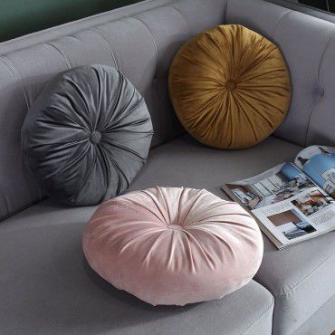Autumn and winter Dutch velvet round thickened pillow Office waist against Nordic ins solid color bedside sofa Pumpkin pillow  Autumn and winter Dutch velvet round thickened pillow Office waist against Nordic ins solid color bedside sofa Pumpkin pillow