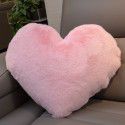 Cute solid color imitation wool throw pillow car pillow heart-shaped sofa waist cushion office seat plush cushion 