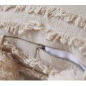 Retro style simple sofa pillow Japanese cotton linen jacquard ball pillow solid tassel cushion 