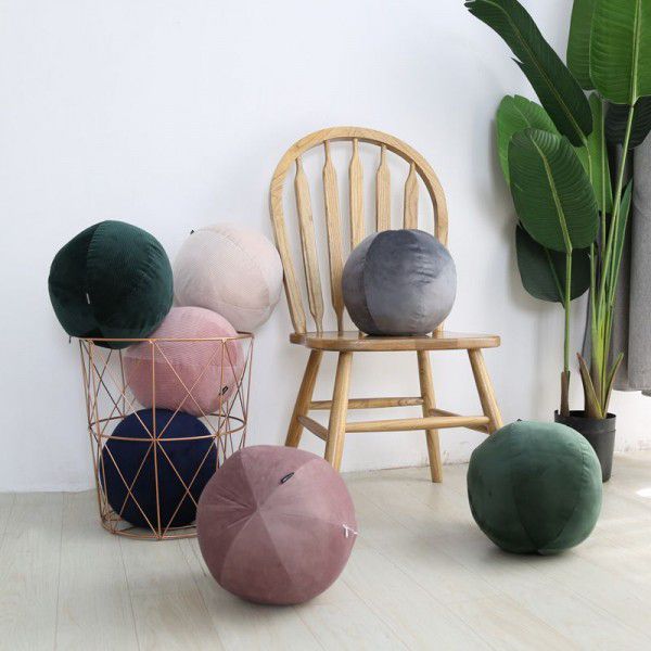 Original design ins net red ball velvet pillow Nordic luxury round cushion birthday gift 