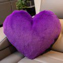Cute solid color imitation wool throw pillow car pillow heart-shaped sofa waist cushion office seat plush cushion 