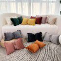 Ins Solid Swan Fluff Ball Bowknot Throw Pillow Girl Sweet Throw Pillow Cover Sofa Cushion can be dual-use 