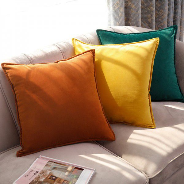 Thickened plush sofa, pillow, cushion cover, office waist pillow, cashmere velvet bed pillow, square core manufacturer 