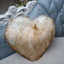 Cute solid color imitation wool throw pillow car pillow heart-shaped sofa waist cushion office seat plush cushion 