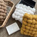 Nordic ins cashmere throw pillow square woven cushion cushion sofa back plush cushion decorative window cushion 