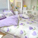 Live broadcast 40s printing jet cotton four piece set ins small fresh pure cotton twill single double bed sheet quilt cover wholesale 