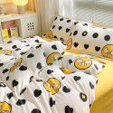 Autumn and winter cartoon small fresh milk velvet four piece set plush double faced plush thickened bed sheet quilt cover bed three piece set 