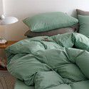 Cotton 60 Thread Count Cotton Washed Cotton 4 Piece Set Solid Color Flat Sheet Fitted Sheet Student Dormitory 3 Piece Set Imported and Exported