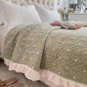 Autumn and winter thickened milk velvet bed cover three piece quilted cotton crystal velvet blanket lace warm blanket sub sheet 