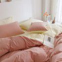 Cotton 60 Thread Count Cotton Washed Cotton 4 Piece Set Solid Color Flat Sheet Fitted Sheet Student Dormitory 3 Piece Set Imported and Exported