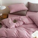 Cotton 60 Thread Count Cotton Washed Cotton 4 Piece Set Solid Color Flat Sheet Fitted Sheet Student Dormitory 3 Piece Set Imported and Exported