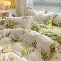 Autumn and winter thickened milk velvet bed four piece set, double-sided plush warm coral velvet bed sheet and quilt cover, three piece set wholesale 
