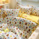 Autumn and winter thickened milk velvet bed four piece set, double-sided plush warm coral velvet bed sheet and quilt cover, three piece set wholesale 