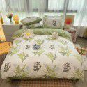 Autumn and winter cartoon small fresh milk velvet four piece set plush double faced plush thickened bed sheet quilt cover bed three piece set 