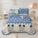 Autumn and winter thickened milk velvet bed cover three piece quilted cotton crystal velvet blanket lace warm blanket sub sheet 