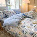 Live broadcast 40s printing jet cotton four piece set ins small fresh pure cotton twill single double bed sheet quilt cover wholesale 