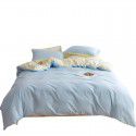 Cotton 60 Thread Count Cotton Washed Cotton 4 Piece Set Solid Color Flat Sheet Fitted Sheet Student Dormitory 3 Piece Set Imported and Exported