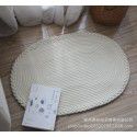Simple Japanese woven mat porch floor mat doormat bathroom water absorbing scrub floor mat cream oval floor mat 