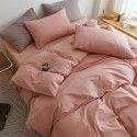 Cotton 60 Thread Count Cotton Washed Cotton 4 Piece Set Solid Color Flat Sheet Fitted Sheet Student Dormitory 3 Piece Set Imported and Exported