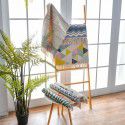 Nordic light luxury cotton woven floor mat fabric printed tassel floor mat household living room bedroom bedside mat carpet 