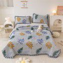 Autumn and winter thickened milk velvet bed cover three piece quilted cotton crystal velvet blanket lace warm blanket sub sheet 