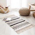 Nordic ins cotton and linen tassel woven floor mats Bedside mattresses are simple Modern carpets can be machine washed 
