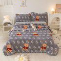 Autumn and winter thickened milk velvet bed cover three piece quilted cotton crystal velvet blanket lace warm blanket sub sheet 