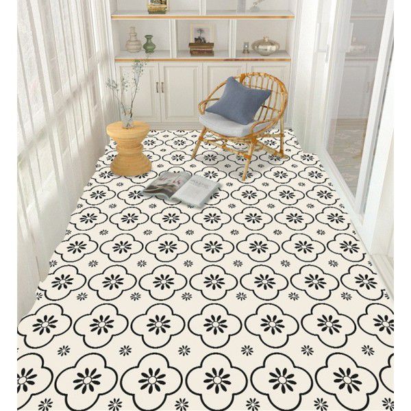 Balcony PVC floor mat waterproof, sun proof, anti-skid, erasable, washable, cutting, large-area, fully paved doormat carpet 